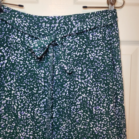 Skies Are Blue Saige Pleated Midi Skirt Green Dot Pull On Elastic Waist XL - Picture 4 of 13